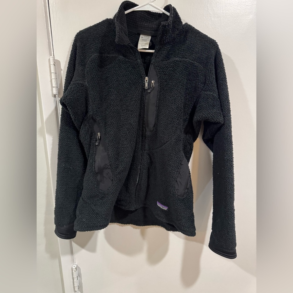 Patagonia R2 Jacket Black Polartec Full Zip Fleece Size L Womens Outdoor